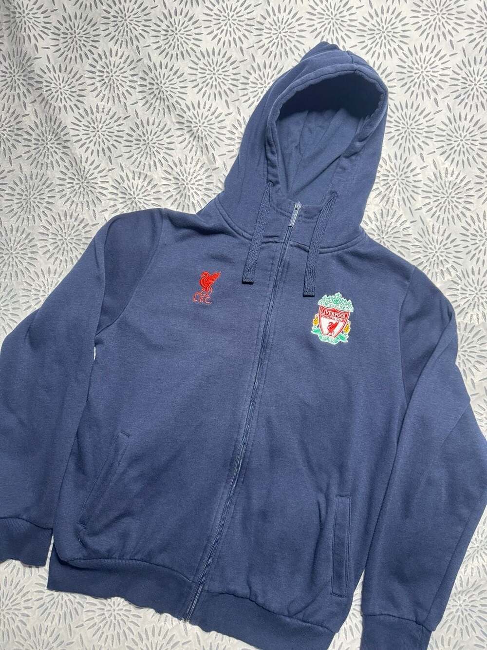 Official Liverpool FC Navy Full Zip Hoodie Men’s Small